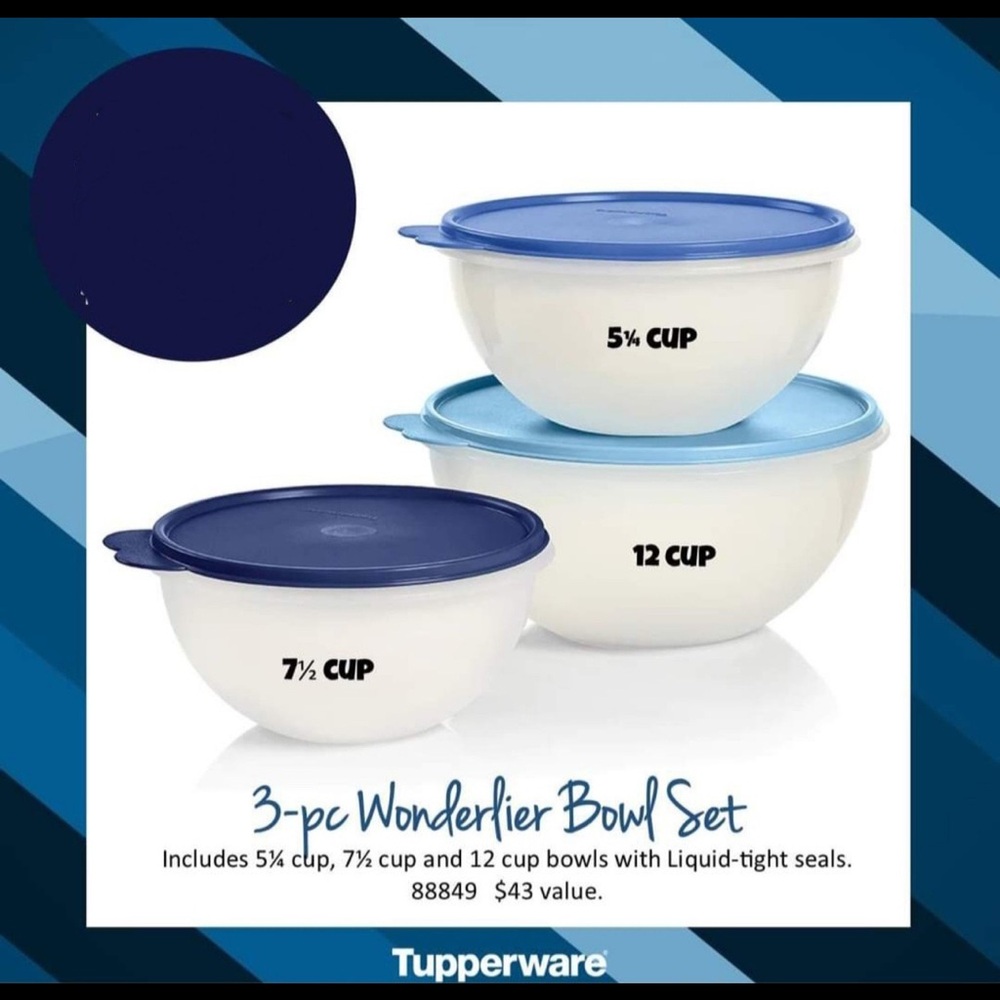 Tupperware Wonderlier Mixing bowl trio